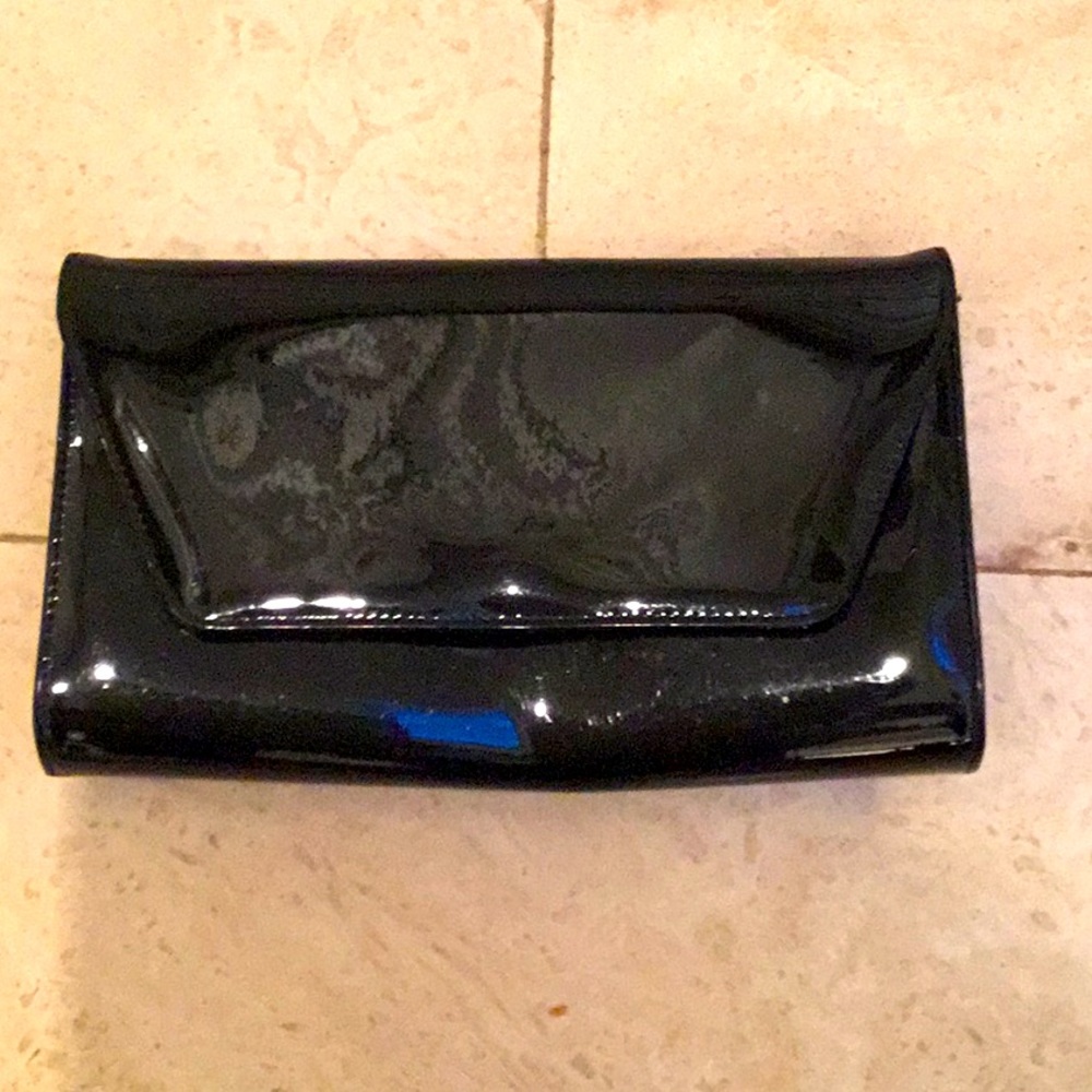 Vintage Black Patent Clutch